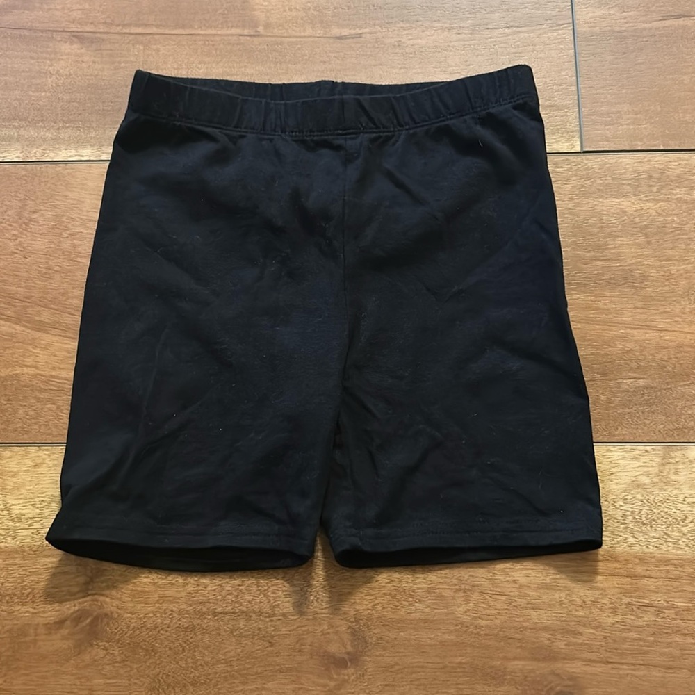 Plain black cotton bike shorts